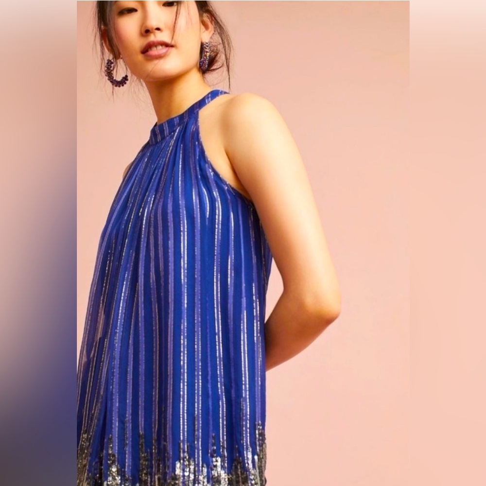 Anthropologie Ranna Gill Embellished Halter Top - PERFECT condition! Size L